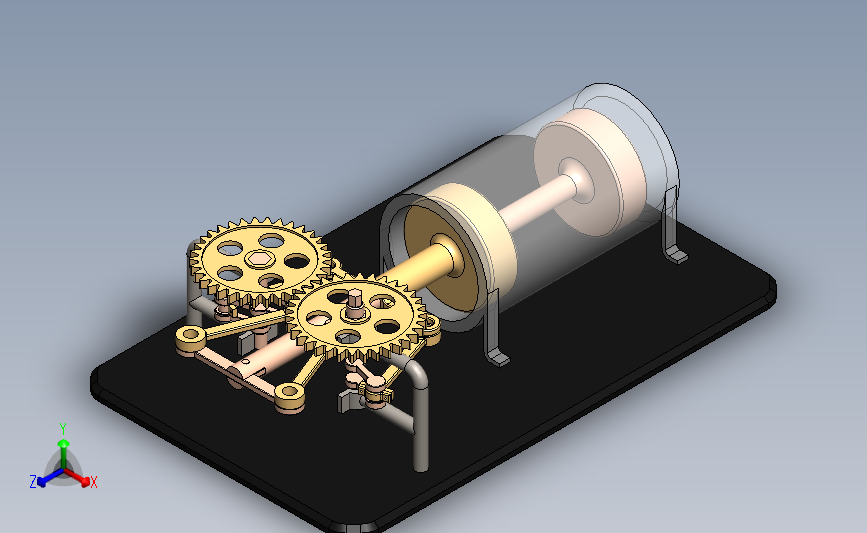 单缸传动 SOLIDWORKS 2021 模型图纸下载 懒石网