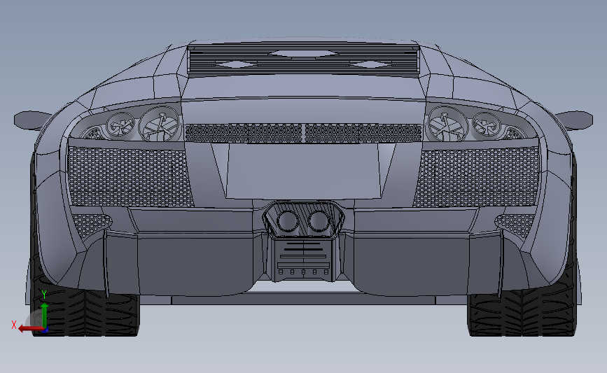 超级跑车 兰博基尼 Murcielago SOLIDWORKS 2018 模型图纸下载 懒石网