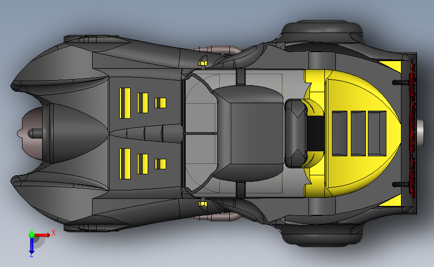 蝙蝠车 SOLIDWORKS 2014 模型图纸下载 懒石网