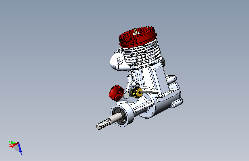 单缸小发动机 SOLIDWORKS 2021 模型图纸下载 懒石网