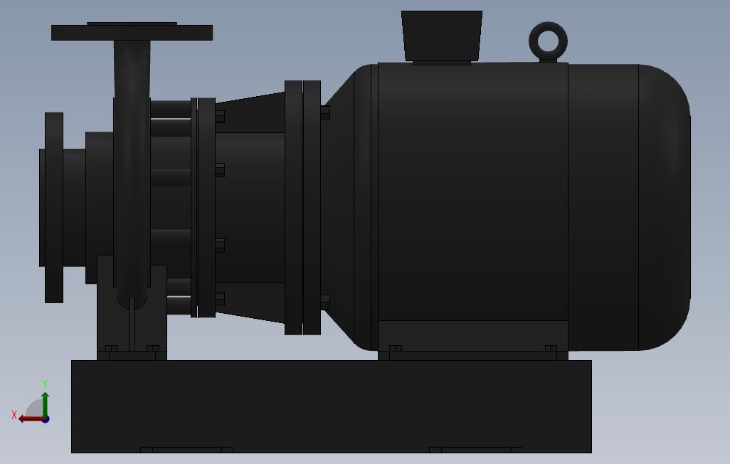 南方泵NIS,NISF泵外形(50-32-160)3kW-2极 背面视图