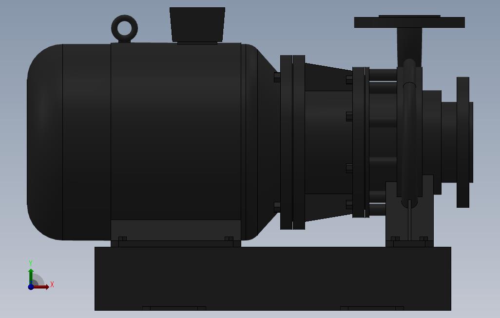南方泵NIS,NISF泵外形(50-32-160)3kW-2极 正面视图