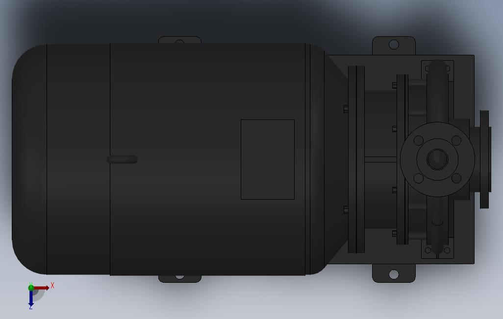 南方泵NIS,NISF泵外形(65-40-250)22kW-2极 俯视图