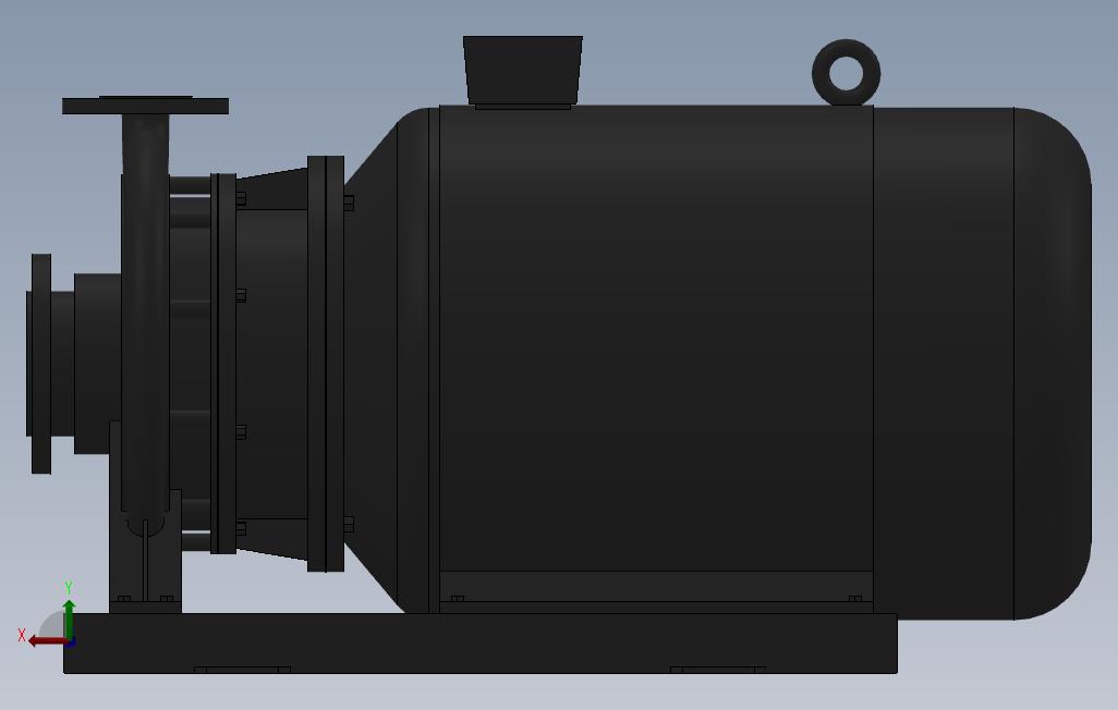 南方泵NIS,NISF泵外形(65-40-250)22kW-2极 背面视图