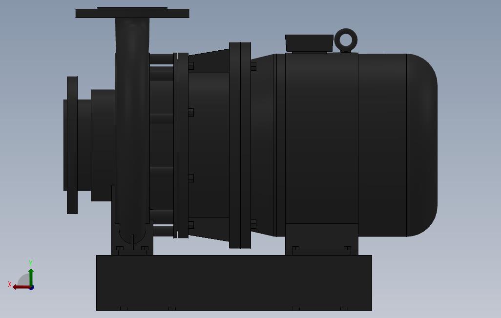 南方泵NIS,NISF泵外形(80-50-200)1.5kW-4极 背面视图