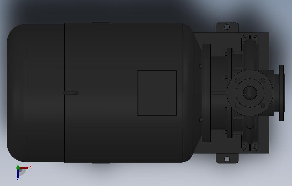 南方泵NIS,NISF泵外形(80-50-250)30kW-2极 俯视图