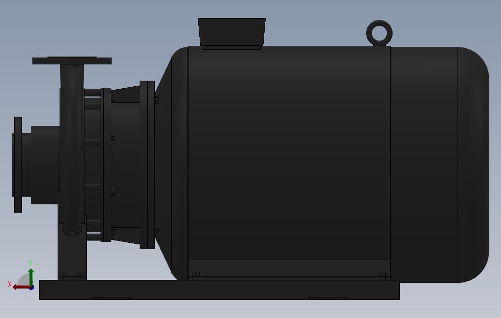 南方泵NIS,NISF泵外形(80-50-250)30kW-2极 背面视图