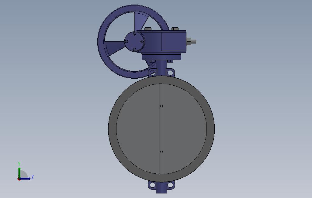 涡轮蝶阀DN450_SOLIDWORKS 2017_模型图纸免费下载 – 懒石网