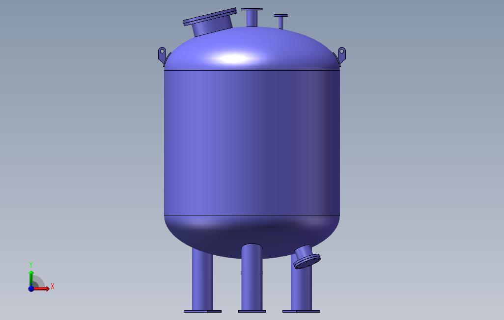 多介质活性炭过滤器D1800x1500 正面视图