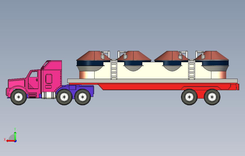 油罐车 背面视图