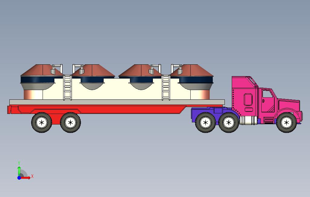 油罐车 正面视图