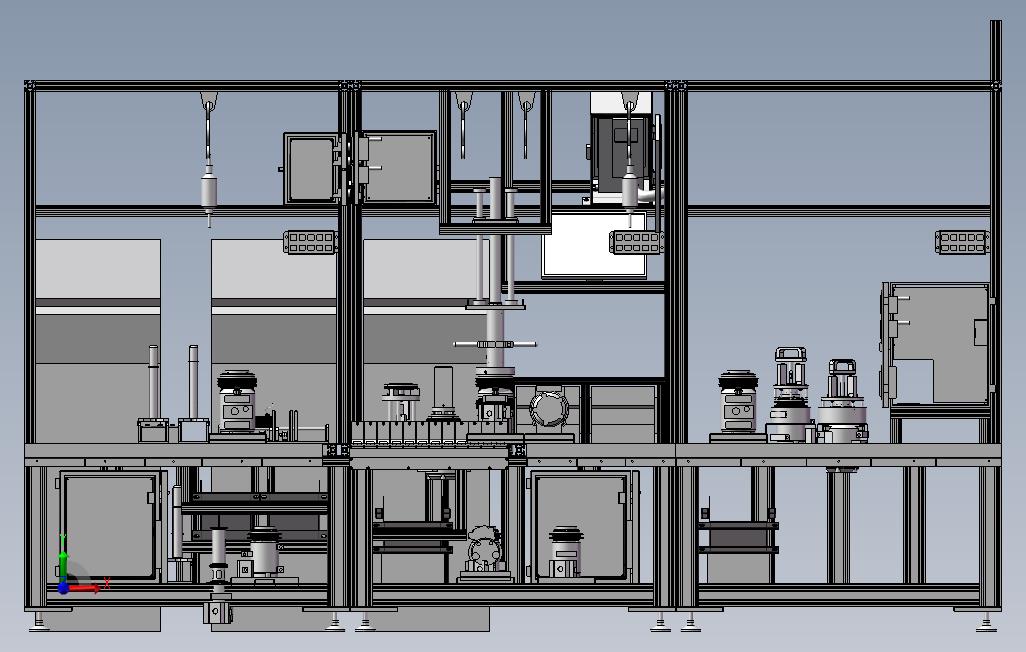 离合器装配线3D模型图纸Solidworks设计 正面视图