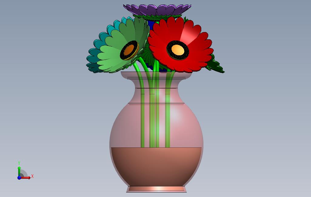 花盆 正面视图