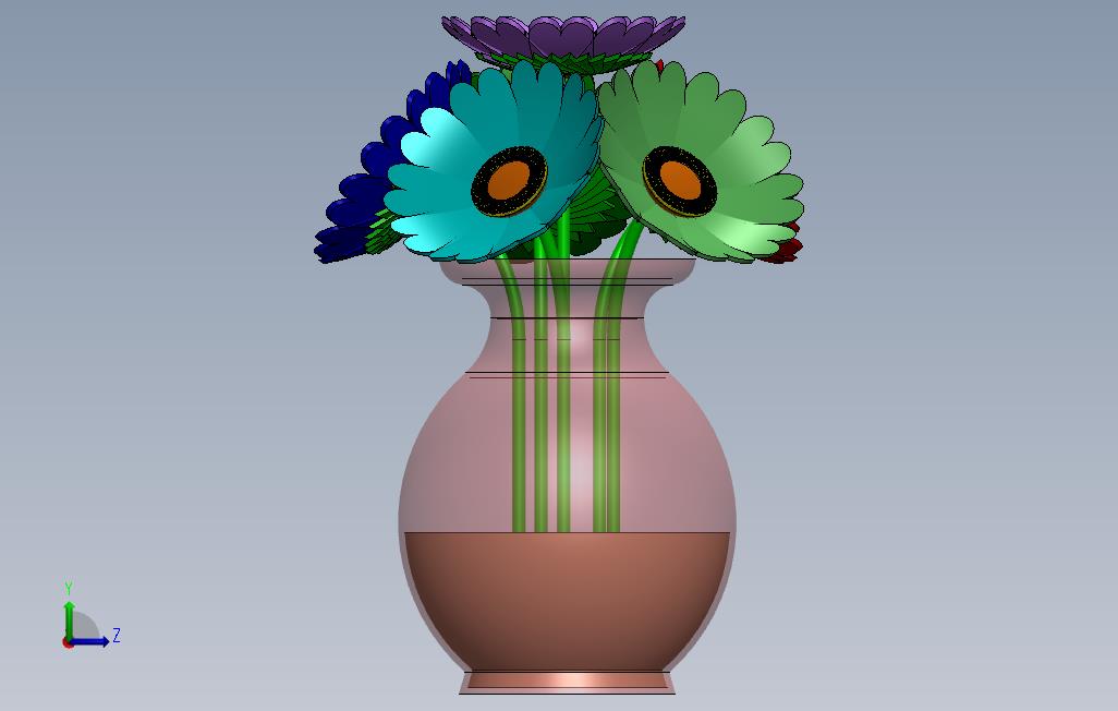 花盆 左侧视图
