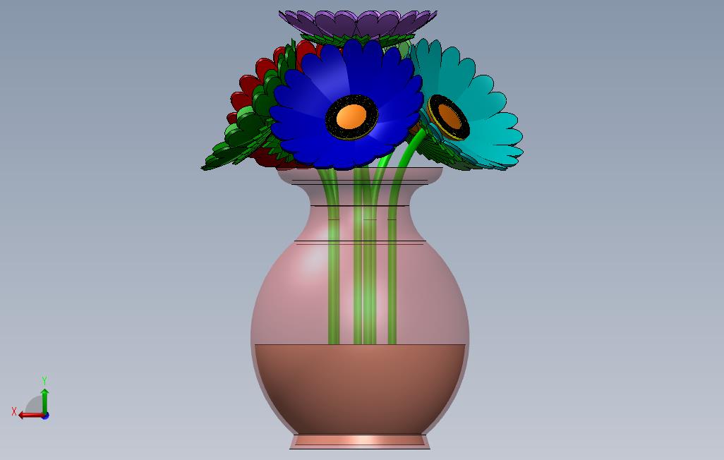 花盆 背面视图