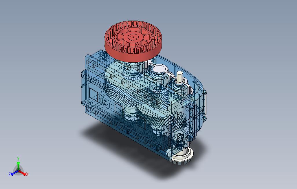 Caja一级减速器3D模型图纸STP格式