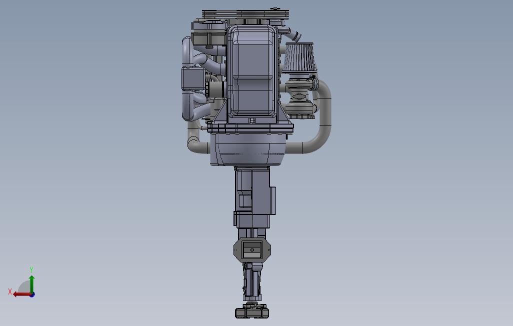 LocostZetec赛车发动机三维建模图纸solidworks设计 背面视图