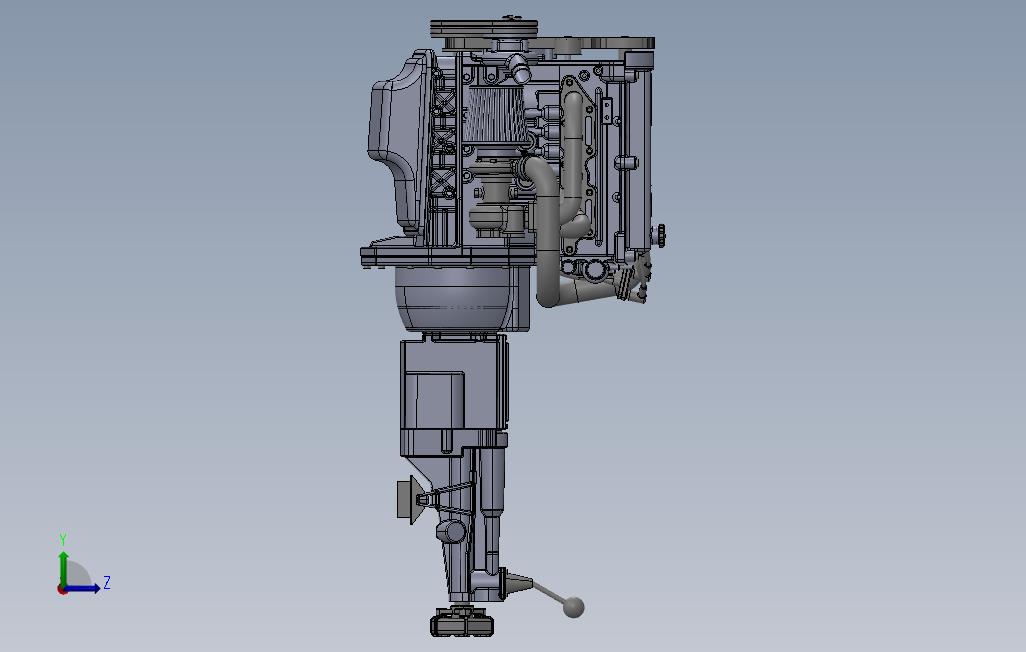 LocostZetec赛车发动机三维建模图纸solidworks设计 左侧视图