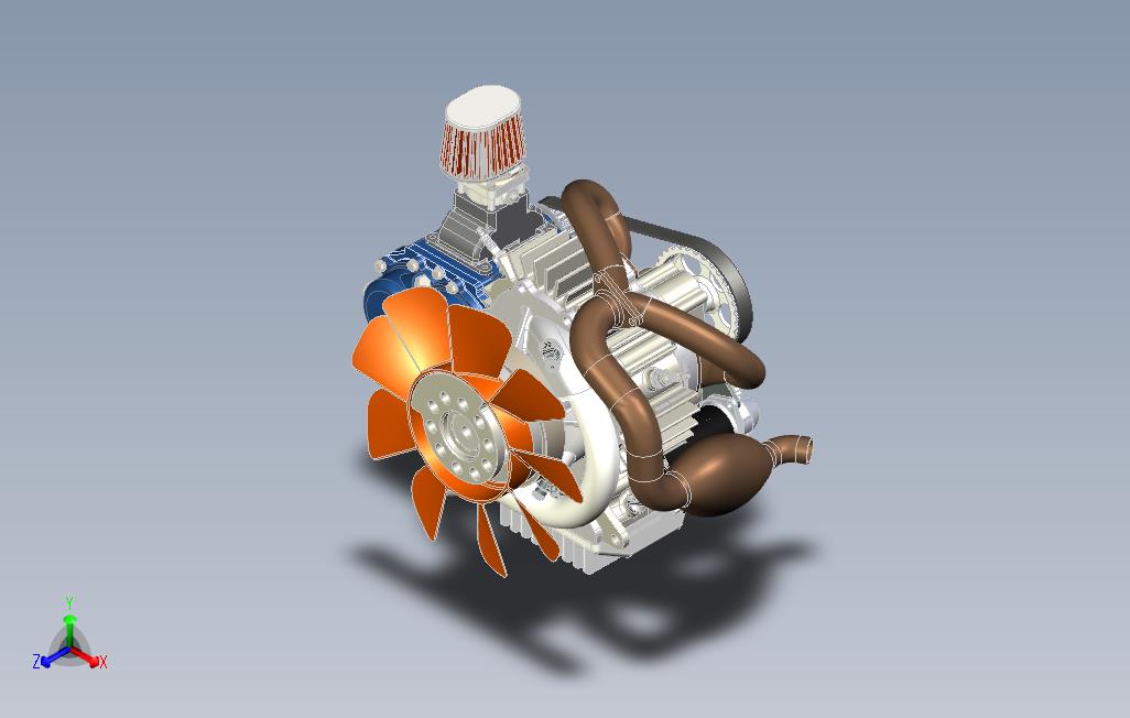 TwoStrokeRotary双冲程转子发动机3D图纸INVENTOR设计附STP