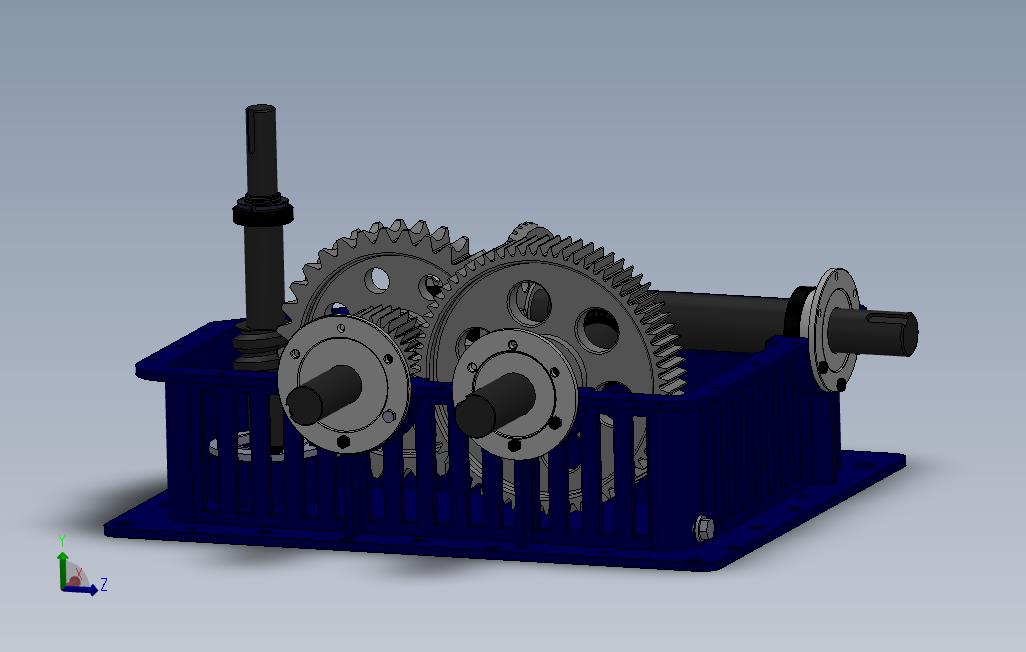 多级齿轮箱(变速箱)3D模型Solidworks软件打开