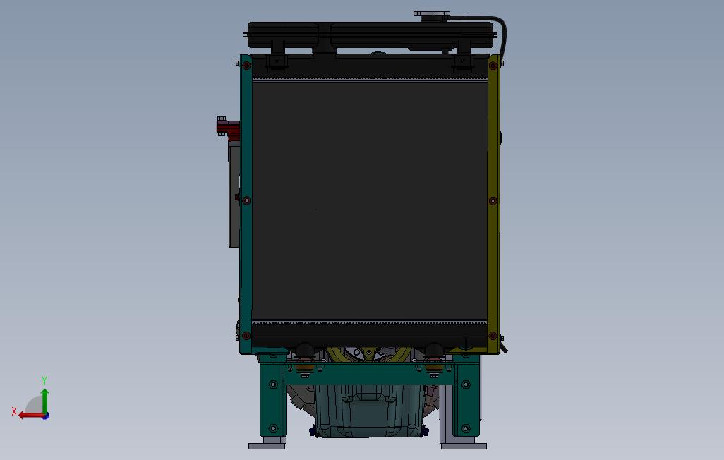 帕金斯柴油发动机含水箱中冷器3D模型图纸SolidWorks设计 背面视图