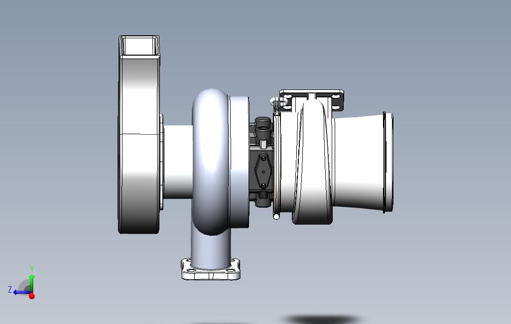 汽车涡轮增压器模型三维建模图纸solidworks设计