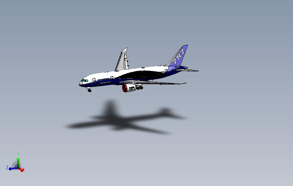 波音787客机BOEING飞机模型3D图纸Solidworks设计