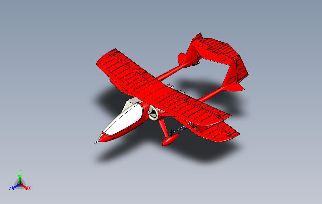 OracleChallenger2-2-1双翼飞机3D图纸step格式