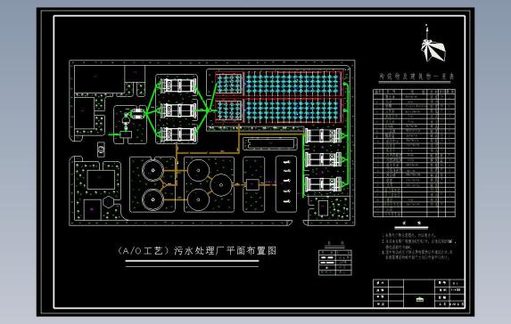 A_O工艺法处理城市生污水图纸