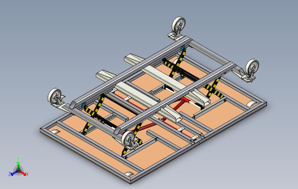 伸缩拉杆升降式手推车3D模型_