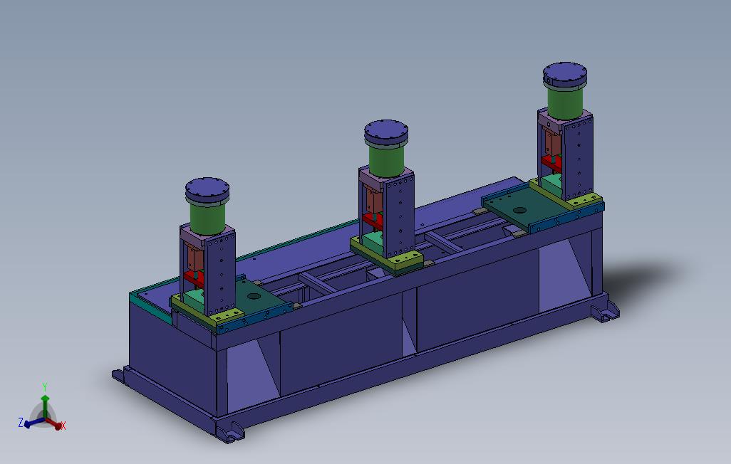大型方管冲孔机3D模型_SolidWorks设计