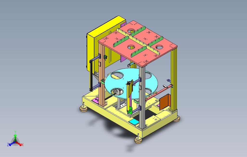 带转盘的机架总成3D模型SW