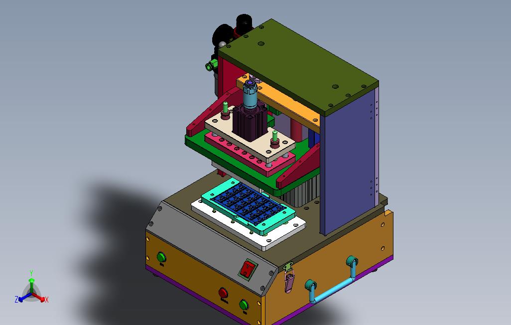 气动FCT测试治具3D模型_SolidWorks设计_