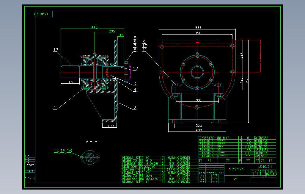 LS400螺旋输送机cad