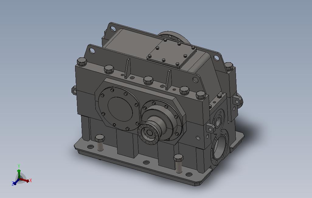 I4的鼓风机用增速机详细模型（含全套CAD工程图）3D模型