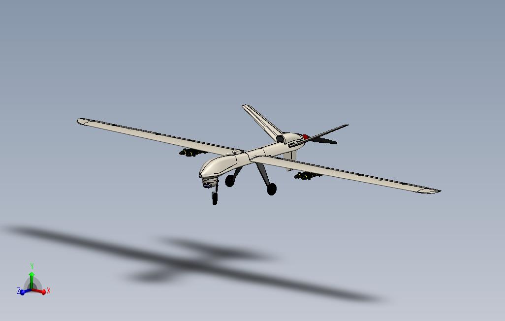 MQ-9无人机模型3D图纸