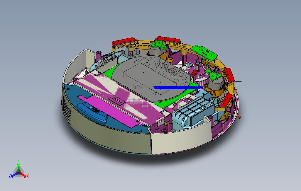 智能扫地机器人3D模型图纸ProE设计附STP格式