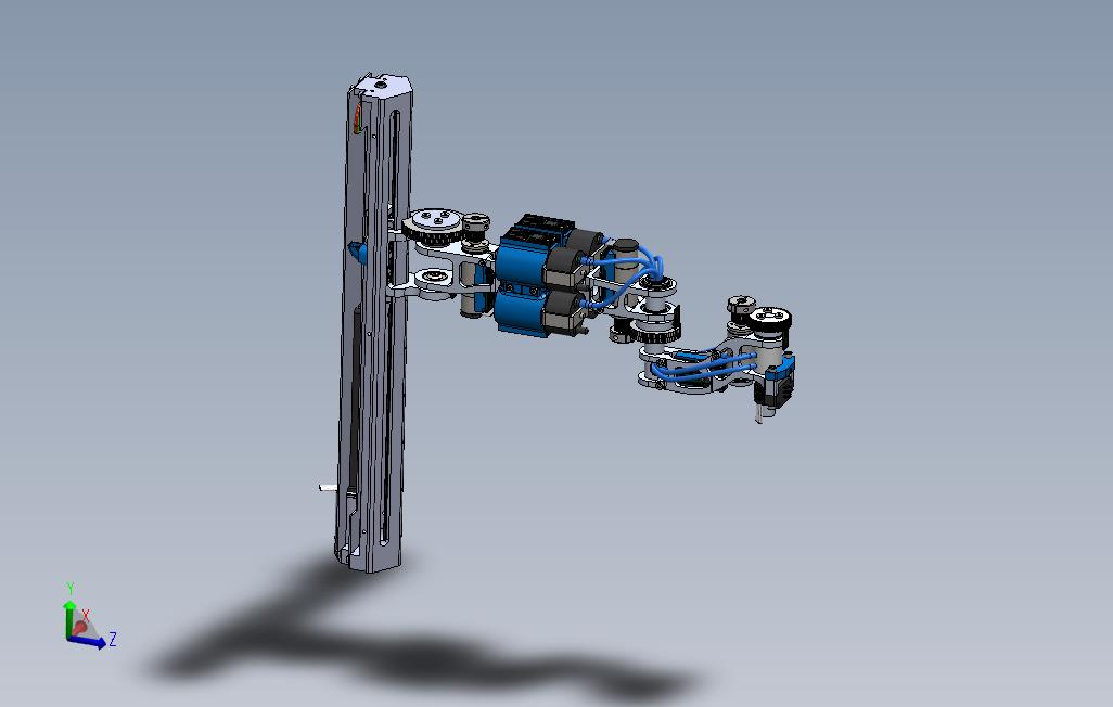 SCARA四轴机械臂三维建模图纸Solidworks设计附STEP格式