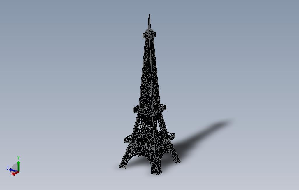 EIFFELTOWER埃菲尔铁塔拼图切割图纸Solidworks和dxf格式