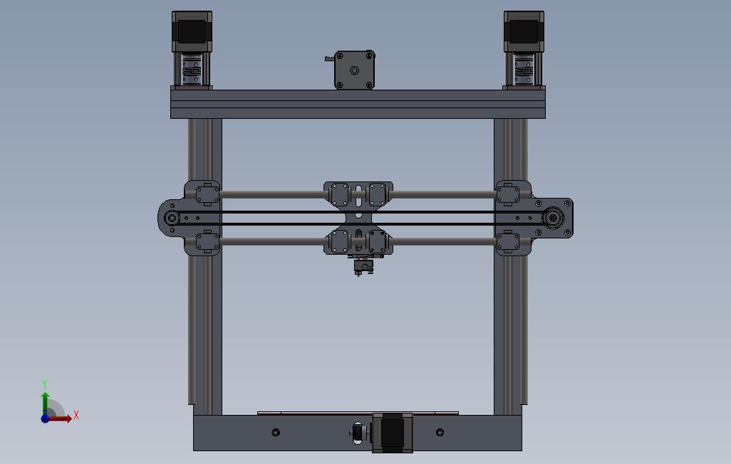 3D打印机三轴 正面视图