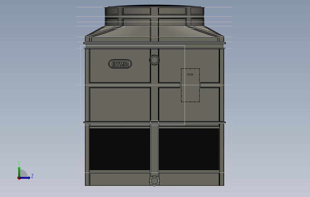冷却塔RTGM-1214130-B-3T1-S型_SOLIDWORKS 2016_模型图纸下载 – 懒石网