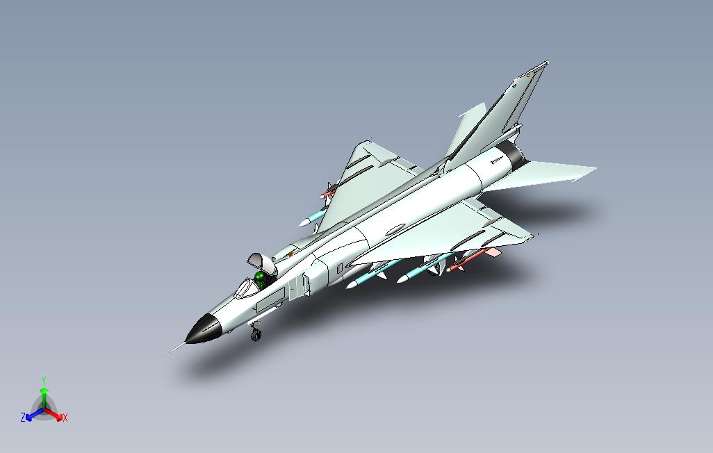 ShenyangJ-8II歼-8Ⅱ歼击机外观玩具模型3D图纸x_t格式