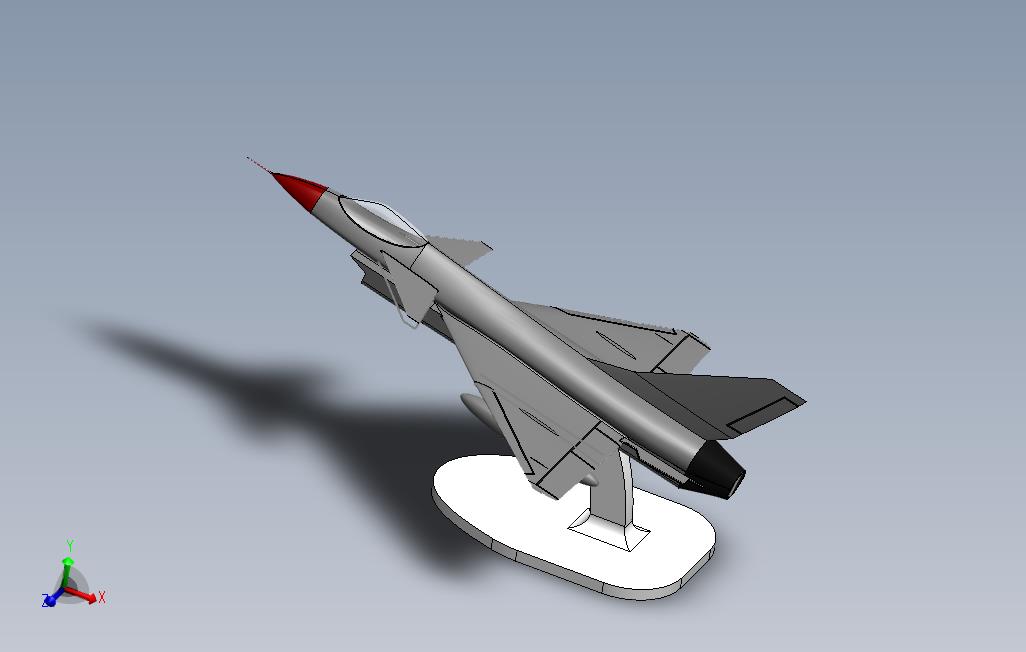 歼10J-10战斗机模型简易3D图纸sw2014