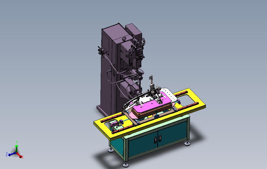 凸焊机送料工装治具工作台sw2020可编辑