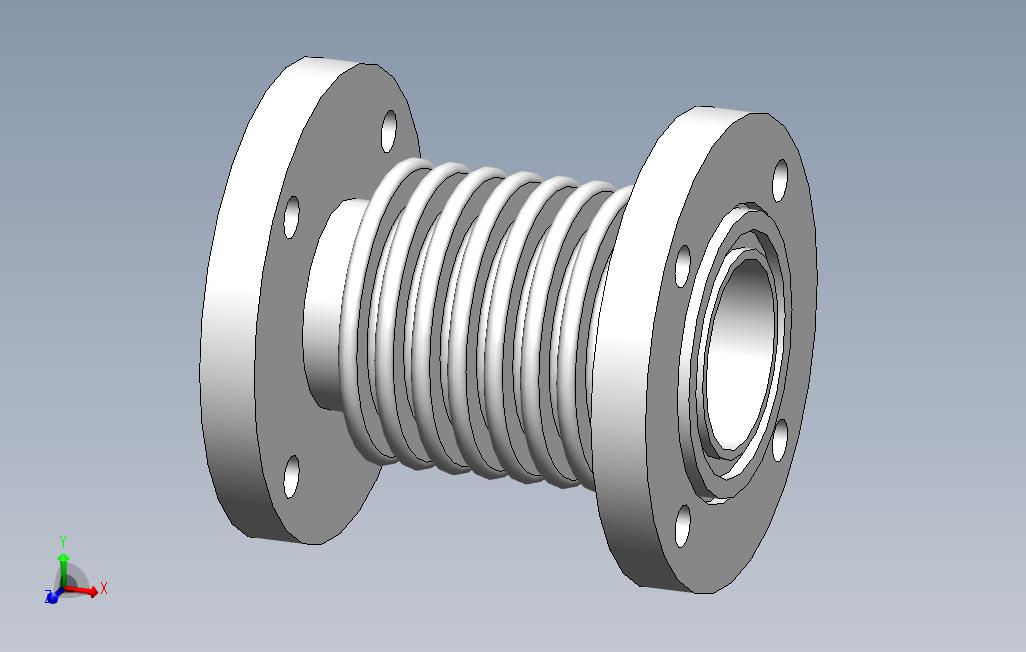金属波纹管DN40_SOLIDWORKS 2011_模型图纸下载 – 懒石网