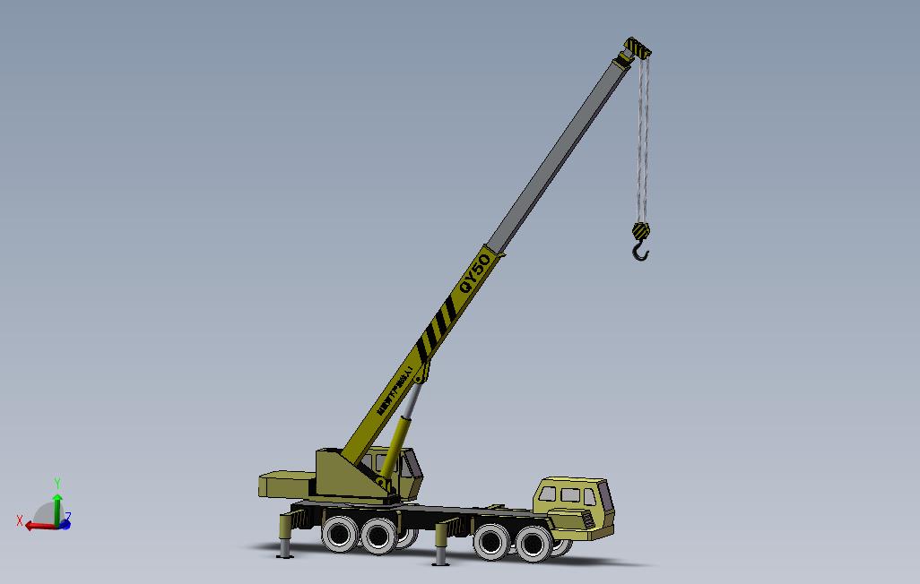 50T汽车吊3D模型（SolidWorks设计