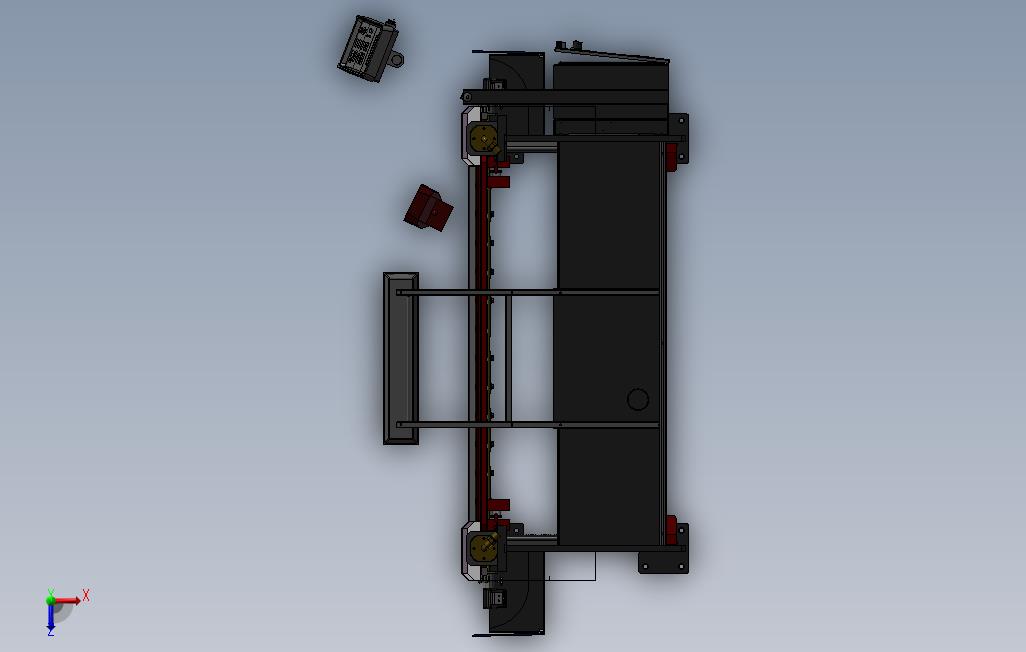 AMADA-1003数控折弯机SW设计3D模型(SolidWorks设计 俯视图