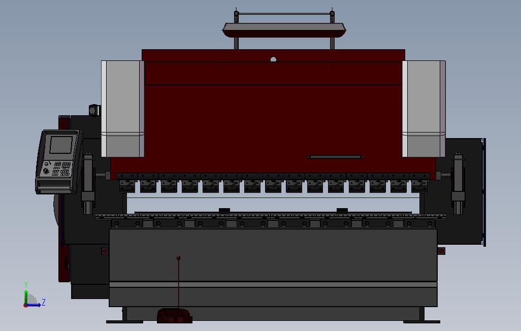 AMADA-1003数控折弯机SW设计3D模型(SolidWorks设计 左侧视图