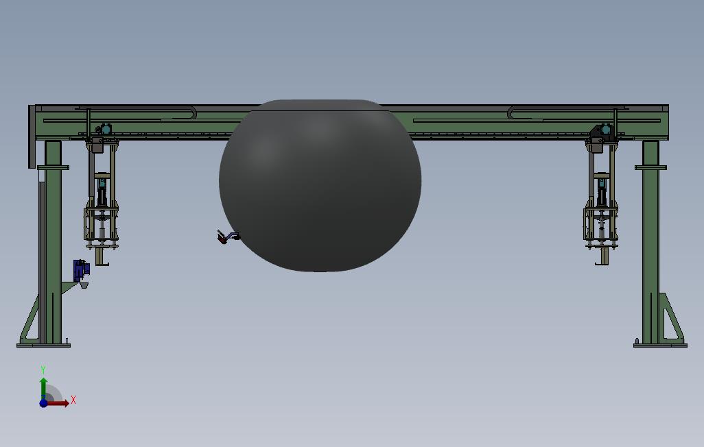 已生产龙门吊装机器人焊接设备3D模型(SolidWorks设计 正面视图