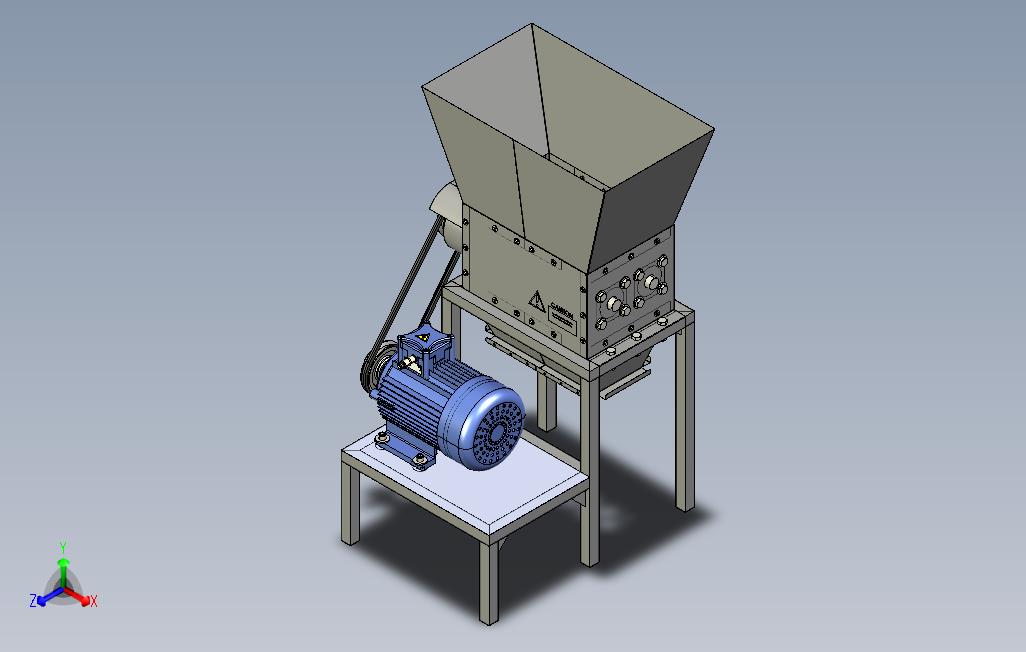 机械碎纸机模型3D模型（SolidWorks设计